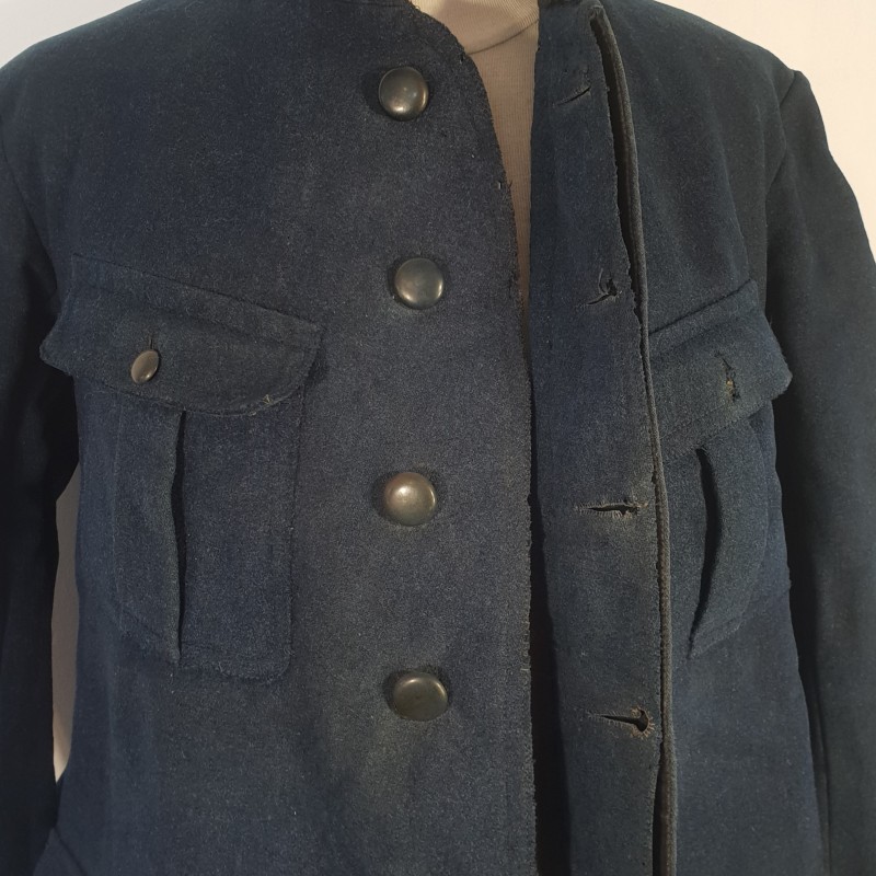 RARE !! VESTE D'UNIFORME OFFICIER OU SOUS OFFICIER MODELE 1913 EN DRAP GRIS DE FER BLEUTE DEBUT DE LA GUERRE 1914 1918